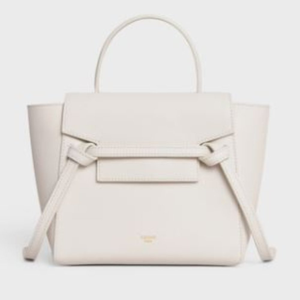 White NANO BELT BAG IN GRAINED (lightly used)